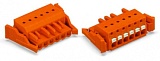 1-проводниковая розетка; нажимная кнопка; Push-in CAGE CLAMP®; 2,5 мм²; Шаг контактов 5,08 мм; 24-пол.; Поперечные фиксирующие рычаги; 2,50 mm²; оранжевые