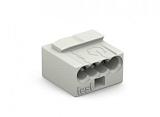 Соединитель MICRO PUSH WIRE® для распределительных коробок; для одножильных проводников; Ø 0,8 мм; 4-проводн.; светло-серый корпус; светло-серая крышка; макс. рабочая темп. окр. среды 60 °C; светло-серые