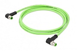 Кабель ETHERNET; Штекер M12D; углового исполнения; Штекер M12D; углового исполнения; 4-пол.; Длина: 0,1 м