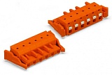 1-проводниковая розетка; нажимная кнопка; Push-in CAGE CLAMP®; 2,5 мм²; Шаг контактов 7,62 мм; 8-пол.; Поперечные фиксирующие рычаги; 2,50 mm²; оранжевые