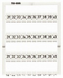 Маркировочная карта WMB; в картах; МАРКИРОВАНО; 31 ... 40&10X; растягиваемые 5 - 5,2 мм; Горизонтальная маркировка; с креплением на защелке; белые