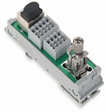 Интерфейсный модуль; RJ-45; Клеммы для печатных плат, двухрядные; Кат. 5; в монтажном держателе; с экранированным соединением; с зажимной скобой для экрана