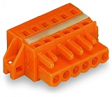 1-проводниковая розетка; CAGE CLAMP®; 2,5 мм²; Шаг контактов 5,08 мм; 6-пол.; зажимное кольцо; 2,50 mm²; оранжевые