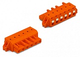 1-проводниковая розетка; нажимная кнопка; Push-in CAGE CLAMP®; 2,5 мм²; Шаг контактов 7,62 мм; 2-пол.; зажимное кольцо; 2,50 mm²; оранжевые