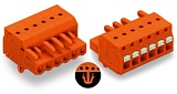 1-проводниковая розетка; нажимная кнопка; Push-in CAGE CLAMP®; 2,5 мм²; Шаг контактов 5,08 мм; 23-пол.; Монтажные ножки; 2,50 mm²; оранжевые