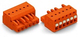 1-проводниковая розетка; нажимная кнопка; Push-in CAGE CLAMP®; 2,5 мм²; Шаг контактов 5,08 мм; 24-пол.; 2,50 mm²; оранжевые