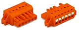 1-проводниковая розетка; нажимная кнопка; Push-in CAGE CLAMP®; 2,5 мм²; Шаг контактов 5,08 мм; 13-пол.; зажимное кольцо; 2,50 mm²; оранжевые