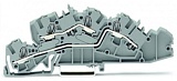 Многоуровневые клеммы для монтажа; с рабочими гнёздами; 4 mm²; L/L; Push-in CAGE CLAMP®; 4,00 mm²; серые