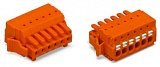1-проводниковая розетка; нажимная кнопка; Push-in CAGE CLAMP®; 1,5; Шаг контактов 3,81 мм; 18-пол.; 100% защита от неправильного подсоединения; Поперечные фиксирующие рычаги; 1,50 mm²; оранжевые