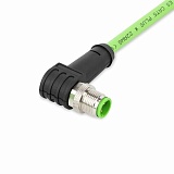 Кабель ETHERNET; Штекер M12D; углового исполнения; 4-пол.; Длина: 2 м