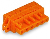 1-проводниковая розетка; CAGE CLAMP®; 2,5 мм²; Шаг контактов 7,62 мм; 10-пол.; зажимное кольцо; 2,50 mm²; оранжевые