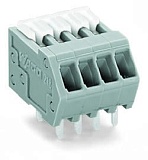 Клемма на печатную плату; Фиксирующие задвижки; 0,5 мм²; Шаг контактов 2,54 мм; 10-пол.; CAGE CLAMP®; 0,50 mm²; серые