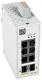 Промышленный управляемый переключатель; 6-Port 1000BASE-T; 2-слотовый 1000Base-SX/LX; Безопасность MAC; светло-серые