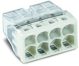 Соединительные клеммы COMPACT; для одножильных проводников; макс. 2,5 мм²; 8-проводн.; прозрачный корпус; светло-серая крышка; Темп. окруж. среды: макс. 60 °C (T60); 2,50 mm²; прозрачные