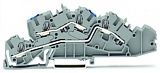 Многоуровневые клеммы для монтажа; с рабочими гнёздами; 4 mm²; N/L; Push-in CAGE CLAMP®; 4,00 mm²; серые