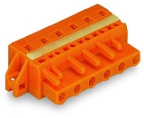 1-проводниковая розетка; CAGE CLAMP®; 2,5 мм²; Шаг контактов 7,62 мм; 12-пол.; зажимное кольцо; 2,50 mm²; оранжевые