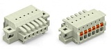 1-проводниковая розетка; нажимная кнопка; Push-in CAGE CLAMP®; 1,5; Шаг контактов 3,5 мм; 5-пол.; 100% защита от неправильного подсоединения; зажимное кольцо; 1,50 mm²; светло-серые