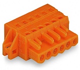 1-проводниковая розетка; CAGE CLAMP®; 2,5 мм²; Шаг контактов 5,08 мм; 14-пол.; зажимное кольцо; 2,50 mm²; оранжевые
