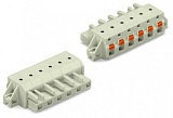 1-проводниковая розетка; нажимная кнопка; Push-in CAGE CLAMP®; 2,5 мм²; Шаг контактов 7,5 мм; 4-пол.; 100% защита от неправильного подсоединения; зажимное кольцо; 2,50 mm²; светло-серые